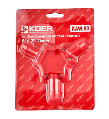 Калібратор для м/п труб (пластик) d16-20-26mm KOER KAW.03 (KR6112)