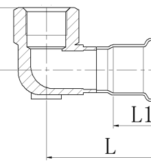 Колено 90° ВР KOER KQ.L3512F PRESS-INOX AISI 304 35x1 1/4