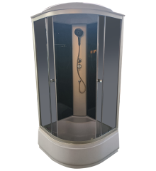 Бокс душевой без гидромассажа с высоким поддоном MIXXUS STRONG SB01-90x90x215-GR SATIN серое тонированное стекло 4мм (MI6885)