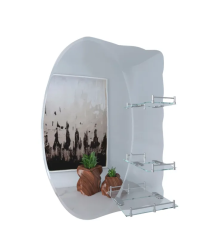 Зеркало настенное ZERIX SOLO MOZ01-65x85x10 ассиметичное с 3-мя полками (ZX5625)