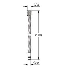 Шланг для смесителя на бортик ванны Grohe Relexaflex, 2000 мм (28158001)