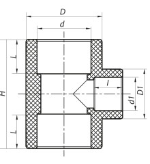 Тройник редукционный 90x50x90 PPR Koer K0224.PRO (KP2589)