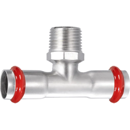 Тройник двухраструбный НР KOER KQ.T1806M PRESS-INOX AISI 304 18x1/2