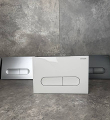 Панель смыва KOER KT-0608-03 240x160x10mm пластиковая, кнопка округленная (цвет белый) (KR6123)