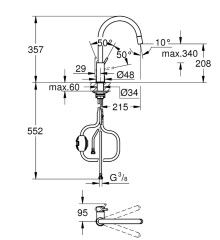 Однорычажный смеситель для мойки Grohe BauClassic (30573000)