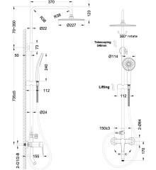 Душевая колонна MIXXUS PREMIUM LAGUNA 009-J со смесителем 3 режима (Цвет хром) (MI6825)
