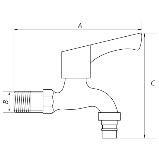 Кран MIXXUS BIB-03 для холодной воды 1/2 из нерж. стали SUS304 (Цвет нерж) (SS0052)