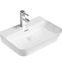 Раковина подвесная-накладная MIXXUS PREMIUM BEVEL-0202 560х415х125mm (отверстие под смеситель, перелив) (MP6481)