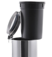 Мусорное ведро круглое ZERIX LR-703 CHROME 12 л (цвет хром глянец) (ZX2720)