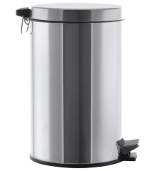 Мусорное ведро круглое ZERIX LR-703 CHROME 12 л (цвет хром глянец) (ZX2720)