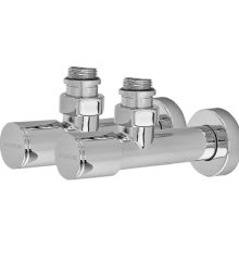 Комплект кранов для полотенцесушителя угловой M1/2''xM1/2'' удлиненный хромированный KOER KR.SET.533 (KR5842)