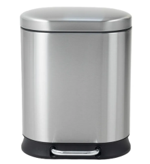 Відро для сміття з плавним закриттям овальне MIXXUS PREMIUM STRONG-TC0105 SS COLOR 5л (колір нержавійка) (MI7080)