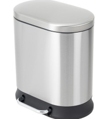 Відро для сміття з плавним закриттям овальне MIXXUS PREMIUM STRONG-TC0105 SS COLOR 5л (колір нержавійка) (MI7080)