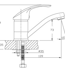 Смеситель для умывальника HAIBA FABIO 004-15CM (Цвет хром) (HB0772)