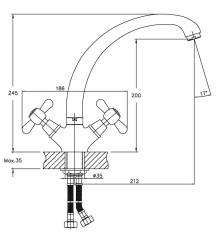 Смеситель для кухни HAIBA DOMINOX 273 NUT (Цвет хром) (HB0085)
