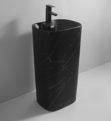 Раковина моноблок MIXXUS PREMIUM DIVERSE-1102 MARBLE 460х380х840mm (отверстие под смеситель, перелив) (MP6576)