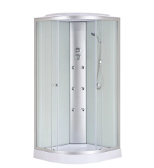 Бокс душевой с гидромассажем с низким поддоном MIXXUS STRONG SBH02-90x90x215-FB SATIN матовое стекло 4мм (MI6890)
