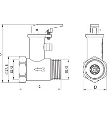 Предохранительный клапан для бойлера Koer KR.1046.K - 1/2” 6BAR (c ручкой) (KR4764)