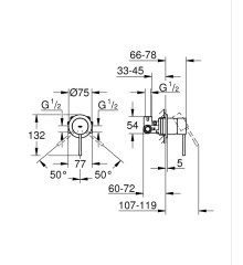 Однорычажный смеситель для душа скрытого монтажа Grohe Essence (29197KF0)