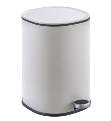 Відро для сміття з плавним закриттям овальне ZERIX PRIME-TC0105 WHITE 5 л (колір білий) (ZX5901)