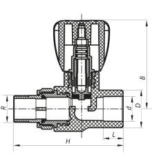 Вентиль радиаторный прямой PPR 20x1/2 (Koer K0165.PRO) (KP0213)