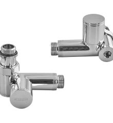 Комплект кранов для полотенцесушителя угловой M1/2''xM1/2'' под ТЭН хромированный KOER KR.SET.551 (KR5841)