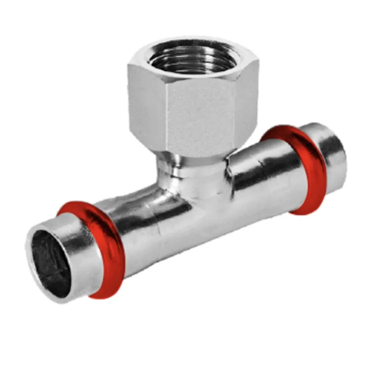 Тройник двухраструбный ВР KOER KQ.T1808F PRESS-INOX AISI 304 18x3/4