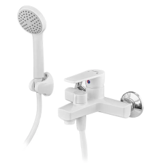 Смеситель для ванны PLAMIX OSCAR-009 EURO SET WHITE (со шлангом, лейкой и кронштейном) (Цвет белый) (PM0699)