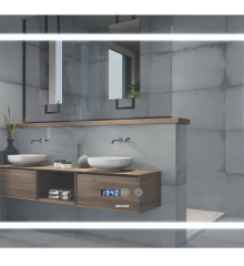 Зеркало MIXXUS STYLE MR03-70x50 с LED Touch, Anti-fog, димером, рег. яркости, часами (MI6006)