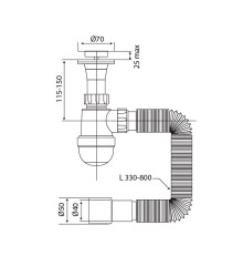 Сифон для умывальника MIXXUS SU-02-A 1 1/2