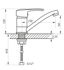 Смеситель для умывальника Zerix PED-B 279 (ZX0069)