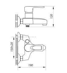 Смеситель для ванны Zerix FAD 183 (ZX2649)