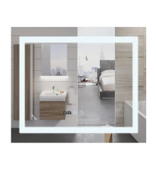 Зеркало MIXXUS WARM MR02-80x80 с LED Touch, Anti-fog, димером, рег. яркости, часами (MI6934)