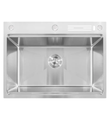 Мойка из нерж. стали MIXXUS MH7050-SK NANO-SILVER (3.0/0.8) со ступенькой для сушилки, с подставкой под ножи (Цвет нерж) (MX1943)