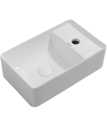 Раковина подвесная MIXXUS PREMIUM QUADRO-1201-L 430х265х135mm (отверстие под смеситель) (MP6505)
