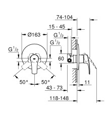 Смеситель скрытого монтажа для 1 потребителя Grohe Eurosmart New (33556003)