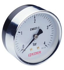 Манометр аксиальный (KOER KM.611A) (0-4 bar), D 63мм, 1/4'' (KR0210)