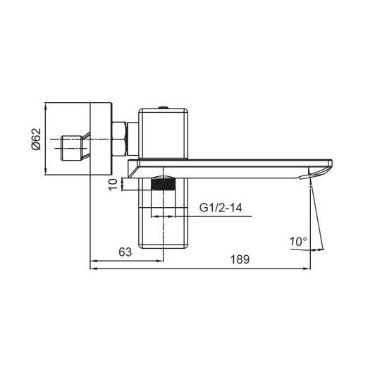 Смеситель для ванны с коротким изливом KOER KB-41010-05 (Цвет черный) (KR3485)