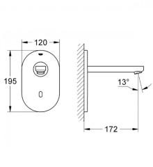 Монокран на одну воду сенсорный, Bluetooth, скрытый монтаж Grohe Euroeco Cosmopolitan E (36410000)