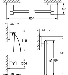 Набор аксессуаров 4 в 1 Grohe Essentials New (40776001)