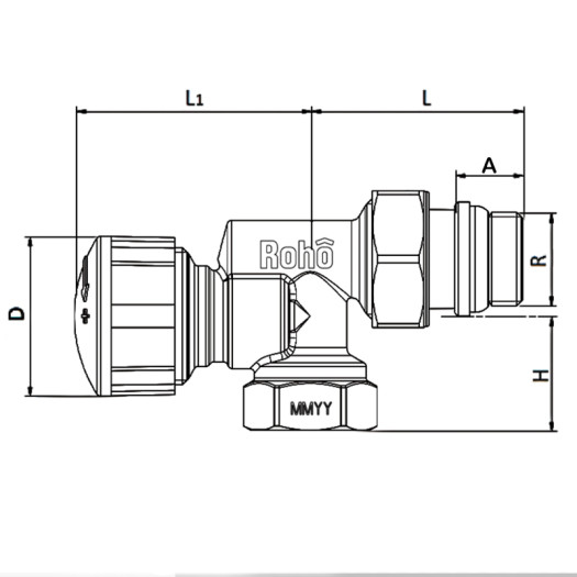 Кран радиаторный термостатический Roho R5171-050 - 1/2