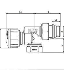 Кран радиаторный термостатический Roho R5171-050 - 1/2