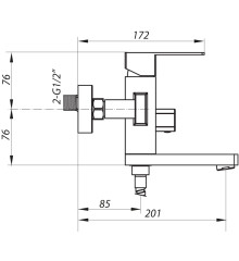 Смеситель для ванны Zerix LR73233 (LL1475)