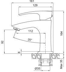 KOER KB-10007-04 Смеситель для умывальника KOER KB-10007-04 (Цвет хром+белый) (KR5149)