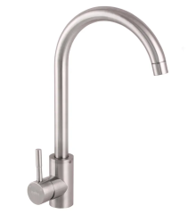 Смеситель для кухни HAIBA SUS-011 из нерж. стали SUS304 (Цвет нерж) (HB0992)