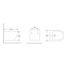 Біде підвісне MIXXUS PREMIUM ELLIPSE-0501 495х365х325mm (MP6469)