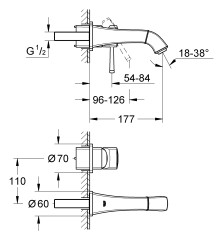 Смеситель для раковины скрытого монтажа Grohe Grandera (19929000)