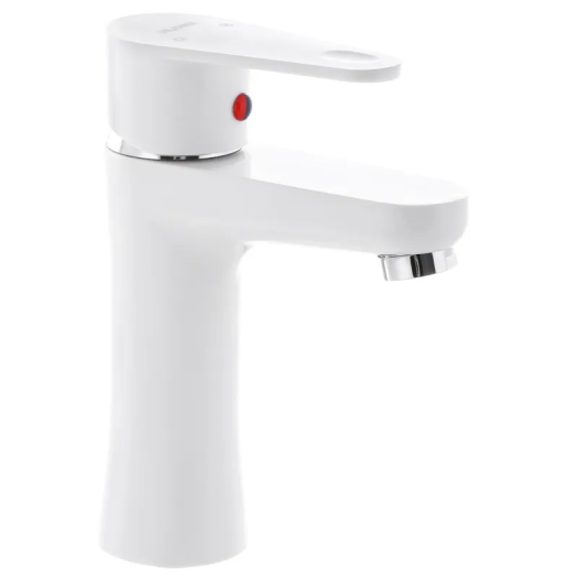 Смеситель для умывальника PLAMIX VEGA-001 WHITE (без подводки) (Цвет белый) (PM0570)