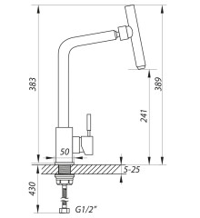 Смеситель для кухни Zerix LR4998-5 с поворотным аэратором (LL1032)