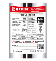 Шнековый насос для скважины Koer 4QGD 1.2-100-0.75 (KP2649)